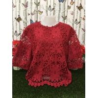 ราคา เสื้อลูกไม้ เสื้อลูกไม้แขนสามส่วน เสื้อ เสื้อผู้หญิง เสื้อผ้าคนอ้วน เสื้อสาวอวบ เสื้อออกงาน เสื้อใส่เที่ยว รุ่น5205บัวตอง (16602582554)