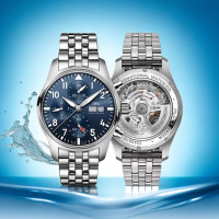 ราคา จัดส่งจากกรุงเทพฯ Swiss brand luxury business chronograph 41mm stainless steel strap blue waterproof mens watch calendar week (20318588070)