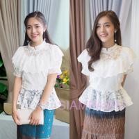 ราคา PTT เสื้อลูกไม้ ผ้าเกรดพรีเมี่ยม ผ้านุ่มไม่คัน อก 32 36 34 38 38 40 40 42 42 46 นิ้ว เสื้อลูกไม้สีขาว เสื้อลูกไม้แขนสั้น เสื้อสวยย้อนยุค วนิดา Blouse (20021301651)