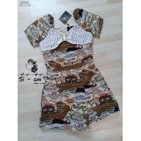 ราคา พร้อมส่ง จั้มสูท ทรงกางเกงกระโปรง งานผ้าทอนูน งานป้าย Si am (17595084525)
