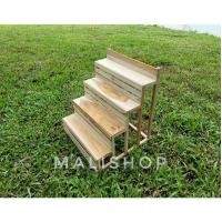 ราคา ชั้นวางของ ชั้นวางต้นไม้ ชั้นวางของแบบขั้นบันได เนื้อไม้สักแท้ (8889354325)