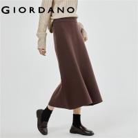 ราคา GIORDANO Women Skirts Elastic Waist A Line Smooth Knit Long Skirts Solid Color Simple Fashion Casual Warm Long Skirts 05463856 (20229642948)