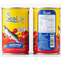 ราคา ซีไลฟ์ ปลาซาร์ดีนในซอสมะเขือเทศ 155 กรัม แพ็ค 10 กระป๋อง (20323394587)