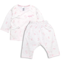 ราคา ENFANT เสื้อป้ายอกอุ่นแขนยาวคู่ กางเกงขายาวลายแมว สีชมพู ไซส์ 60 70 (20123790717)