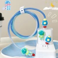 ราคา AKULA Store เคสที่ป้องกันสาย USB อุ้งเท้านักบินอวกาศลายดาว3D น่ารักสำหรับ iPhone 18W 20W สายข้อมูลสายสำหรับ iPhone 18W 20W เคสชาร์จเร็ว (20183976651)