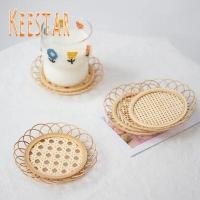 ราคา Keestar ญี่ปุ่นสไตล์ไผ่ทอจานรองHandmadeจานรองแก้วไม้ไผ่ที่วางแก้วแผ่นรองหม้อแผ่นรองแก้วชาจักสานหวายที่วางแก้วCoaster (5895430861)