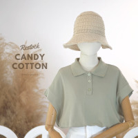 ราคา candy cotton เสื้อผ้าคอตตอนยืดทรงโปโลน่ารัก มี 4 สี (20501524258)