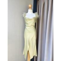 ราคา Furby dress เดรสขนนก เดรสผ่าหน้าแต่งสายขนนก (19088284229)