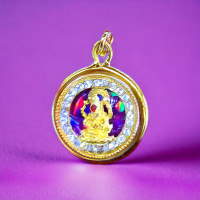 ราคา จี้พระพิฆเนศ สีพระประวันเกิด พระประจำวัน สีประจำวันเกิด ทรงกลมกรอบสีประจำวัน พระพิฆเนศ คเนศ พระคู่บ้าน ชุบทองไมครอน (19410827271)