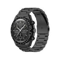 ราคา 2023 Original Tali baja tahan karat untuk Omega x Swatch bersama MoonSwatch Band 20mm logam lipat gesper gelang pergelangan tangan Aksesori jam Perak (20143011953)