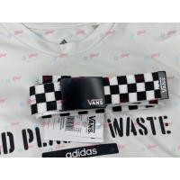 ราคา Vance Vans เข็มขัดผ้าแคนวาสสีดําและสีขาวคลาสสิกสําหรับผู้ชายผู้หญิง bv196 (12160072015)
