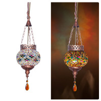 ราคา ป้ายคาเฟ่ในห้องนอนแสงแก้วตุรกี15ซม ทำด้วยมือไฟโคมไฟระย้าร้านอาหารไฟเพดาน LED เมดิเตอร์เรเนียนโรแมนติก (20016408073)