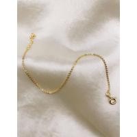 ราคา Dainty Chain Bracelet 18K Gold Plated Sterling Silver Earrings B0007 สร้อยข้อมือเงินแท้ ทองแท้ (10034241809)