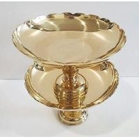 ราคา พานจีบทองเหลือง 7 นิ้ว คู่ละ พานทองเหลืองหล่ออย่างดี (7223946929)