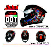 ราคา หมวกกันน็อคเต็มใบ พร้อมแว่น JieKai JK 300 2021 New Size L 59 60 CM (19408644140)