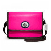 ราคา กระเป๋าสะพาย COACH แท้ หนังแท้ สะพายเฉียงสวย ทรงสวย ใบเล็ก COACH 48022 LEGACY COLOR BLOCK LEATHER MINI CROSSBODY FUCHSIA (15176986646)