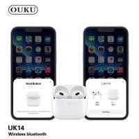ราคา ของแท้100 รับประกัน 1 เดือน NEW OUKU UK14 Headset compact qulity หูฟังบลูทูธ หูฟังบลูทูธไร้สาย กล่องชาร์จไร้สาย ชุดหูฟังบลูทูธ พร้อมส่ง (20266257566)