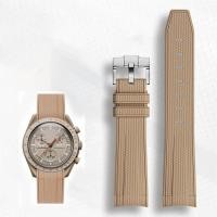 ราคา Tali Jam Tangan Karet ปลายโค้งสำหรับ Rolex Omega X Swatch ร่วม Moonwatch กลุ่มดาวกันน้ำ20มม สายนาฬิกายางกีฬาหัวเข็มขัดสีดำนาฬิกาข้อมือสีสันสดใสเครื่องประดับนาฬิกาผู้หญิงและผู้ชาย (19199524230)