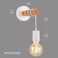 ราคา โคมไฟติดผนังในร่ม E27โคมไฟไม้ติดผนังสไตล์วินเทจสีดำสีขาวทำจากไม้โคมไฟเชิงเทียนการอ่านการศึกษาข้างเตียงนอนบ้านสุดสร้างสรรค์ (19507017452)