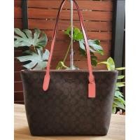 Coach 4455 Zip Top Tote In Signature Canvas กระเป๋าโท้ท