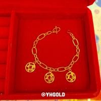 ราคา สร้อยข้อมือทอง2สลึง YHGOLD โซ่ฝรั่งตุ้งติ้ง ทองคำแท้96 5 (10584689890)
