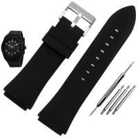 ราคา September Rubber watchband 22mm Blue color Silicone Rubber bracelet for guess W0247G3 W0040G3 W0040G7 watches band brand sport watch strap (16404957708)