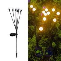 ราคา Solar LED Swing Garden Light Color Changing Firefly Floor Lamps Solar Lawn Decorative Lights Solar Powered LED Light Outdoor Garden Decoration Landscape Yard Lights Firework Firefly Light Lawn Garden 