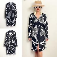 ราคา ชุดเดรสลายม้าลาย เดรสพิมพ์ลาย อกฟรีไซส์ 44 (20187335260)