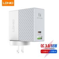 ราคา LDNIO 65W GaN Fast Charger USB 1A 1Cport Charger 3 Port Wall Travel Charger High Power (16927428619)