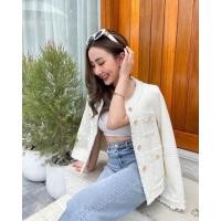 ราคา minicloset blazer ทวิต เสื้อคลุม เสื้อสูท เสื้อคลุมเกาหลี เสื้อคลุมผ้าทวิต เสื้อคลุมแขนยาว (20169778643)