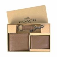 ราคา Coach outlet ของเเท้ กระเป๋าสตางค์ผู้ชาย มีกล่อง COACH BOXED 3 IN 1 WALLET GIFT SET (19776123465)