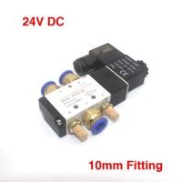ราคา 4V210 08 5Way 2 Position Electric Solenoid Valve 1 4 Port Size DC24V DC12V AC220V Pneumatic parts air control valve 6 8 10 mm OD Quick fitting (12416703752)