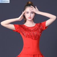 ราคา ชุดเต้นรำแขนสั้นแต่งพู่ปักเลื่อมเสื้อผ้าสำหรับเต้นรำ (19455607246)