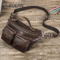 ราคา EDERN ใหม่ย้อนยุคกระเป๋าสะพายข้างผู้ชายกระเป๋าคาดหน้าอกหนังแท้กระเป๋าคาดเอวหนังวัวแฟชั่นลำลองกระเป๋าถือชายความจุขนาดใหญ่กระเป๋าสลิง (20381014302)