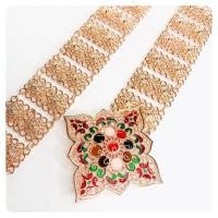 ราคา vintage jewelry เครื่องประดับไทย ชุดไทย เข็มขัดสุภาพสตรี เข็มขัด เข็มขัดสีทอง เข็มขัดทอง เข็มขัดโรสโกลด์ (7172310907)