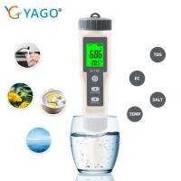 ราคา RCYAGO เครื่องวัดเกลือ4 In 1อุปกรณ์วัดคุณภาพน้ำเครื่องทดสอบความเค็มกันน้ำเครื่องมือวัดเกลือในมิเตอร์วัดอุณหภูมิ (19977831135)