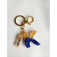 ราคา พวงกุญแจตัวอักษร หินลาพิสลาซูลี ทองคำเปลว พร้อมป้ายชื่อ (19452737243)