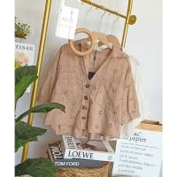 ราคา code 219 เชิ้ตฉลุปักลายดอกไม้ (20404405316)