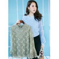 ราคา เสื้อลูกไม้แขนยาว เสื้อแขนระบาย เสื้อลูกไม้ออกงาน เสื้อลูกไม้สุภาพ เสื้อสาวอวบรุ่น991 (6471710547)