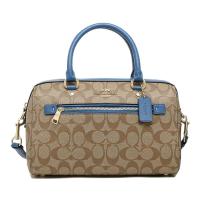 ราคา กระเป๋าถือ COACH แท้ ทรงหมอน Coated canvas ลาย Signature มีสายยาว COACH 83607 ROWAN SATCHEL IN SIGNATURE CANVAS (5157442569)