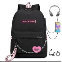 ราคา BLACKPINK ปาร์คแจยอง LISA กระเป๋าเป้สะพายหลังแบบเดียวกับ Kim Ji Soo กระเป๋าเป้สะพายหลังสไตล์เกาหลี USB (19519888420)