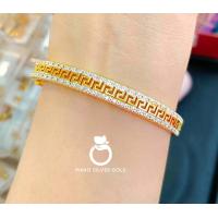 ราคา กำไลจีน s46 รุ่นเพชรข้าง หนัก 1 บาท พลอย กำไล ทองไมครอน สวยๆ แฟชั่น ทองชุบ ลงยา (20382186400)