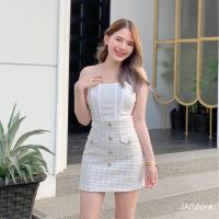 ราคา JARINYA กระโปรงผ้าสั้น ผ้าทวิตชาแนล แต่งกระดุม มีซับใน เอวซิป (17473887407)