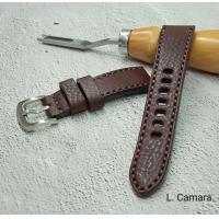 ราคา สายนาฬิกาหนังแท้ สีน้ำตาลเข้ม ด้ายน้ำตาลเข้ม Watch Straps ขนาด 20 22 24 26 28 mm แถม สปริงบาร์ 1 คู่ ผลิตในไทย (17564749238)