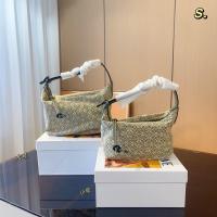 ราคา Loeweบวบ Luo Ywei กระเป๋าผู้หญิง23ใหม่ Cubi กระเป๋าแบบหนีบแขนกล่องข้าวกลางวัน Jacquard ผ้าใบเย็บแบบพกพาสไตล์ Titleist กระเป๋าสะพายไหล่ (20352205429)