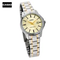 ราคา Velashop นาฬิกาข้อมือผู้หญิงคาสิโอ Casio Standard สายสเตนเลส 2 กษัตริย์ หน้าปัดทอง รุ่น LTP V004SG 9AUDF LTP V004SG 9A LTP V004SG (202479385)