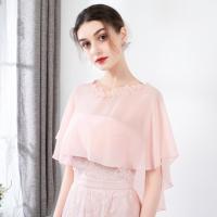 ราคา เสื้อคลุมไหล่ผ้าชีฟองชุดกระโปรงใส่ด้านนอกสำหรับฤดูร้อนชุดออกงานแบบยาวปานกลางเสื้อคลุมไม่มีแขนสั้นสีดำสีขาวสีแดงแชมเปญสไตล์เกาหลีไซส์ใหญ่ใส่ในชีวิตประจำวัน (16625762975)