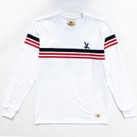 ราคา เสื้อยืดแขนยาวคาดแถบ 3 สี ปักนก L17 (7002112801)