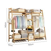 ราคา ตู้แขวนผ้า ราวแขวนผ้า โครงไม้ ราวแขวนเสื้อผ้า พร้อมชั้นวางของ ชั้นวางเสื้อผ้า ราวตากผ้า ราวไม้แขวนผ้า ตู้แขวนผ้า ราวแขวนผ้า wardrobe simplemall (17433356897)