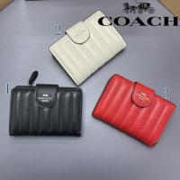 ราคา Coach กระเป๋าสตางค์สุภาพสตรีขนาดกลางกระเป๋าสตางค์หลายช่องการ์ดขาวดำหนัง3454 (12047623096)